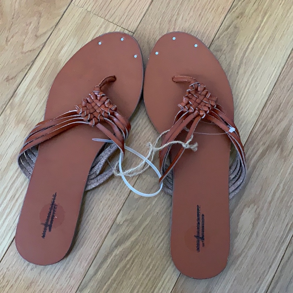 Bohemian woven flip flops